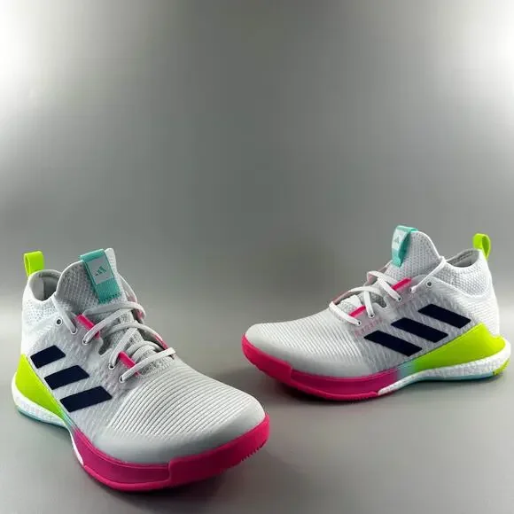 Adidas Crazyflight Mid Women Size 8 White Pink Volleyball Shoes HP3337 NEW - Picture 2 of 6
